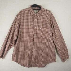 Polo Jeans Co Ralph Lauren Men's Plaid Button Down Shirt XL 100% Cotton Red